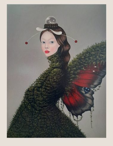 Butterfly undercover, mixed media on canvas, 120 x 90 cm, 47 x 35 inches, 2024. Butterfly undercover, mixed media on canvas, 120 x 90 cm, 47 x 35 inches, 2024.